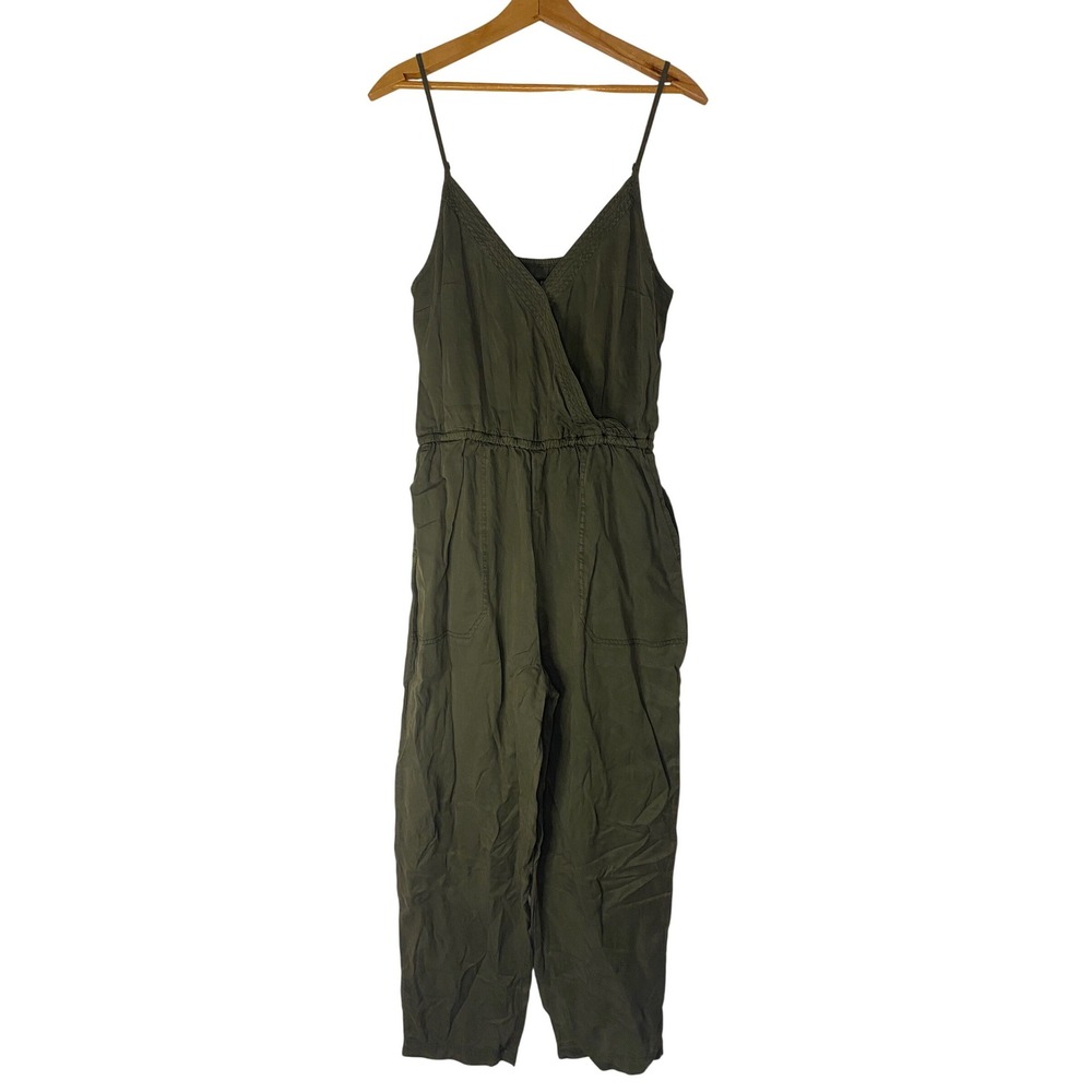 Abercrombie & Fitch Olive Green Surplice Sleeveless Tank Jumpsuit Large NWT Punk